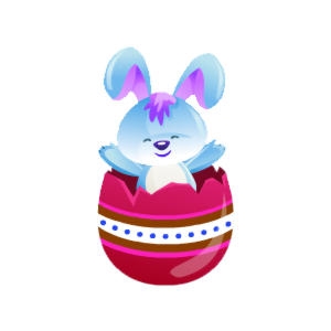 Blue Hatching Bunny